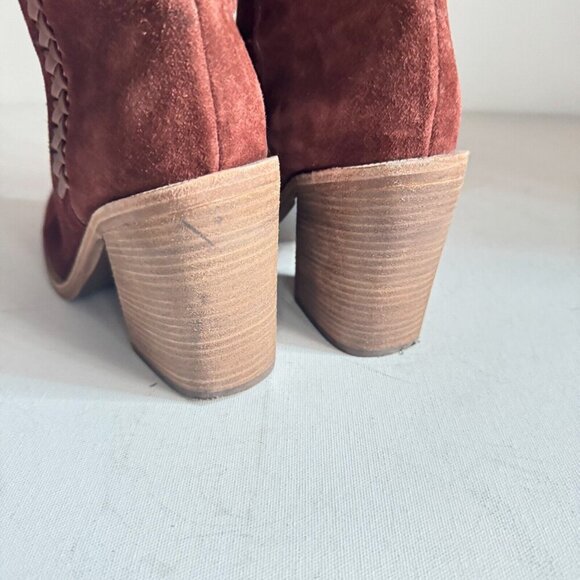 UGG Tall Suede Block Heel Winter Boots 6 - Picture 6 of 9